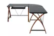 OneSpace 50-JN15L05 Modern L-Shaped Glass and Wood Desk - Second Medium