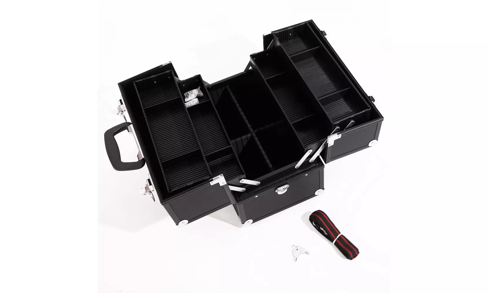 Aluminum Alloy Makeup Train Case Jewelry Box Organizer - Primary Image