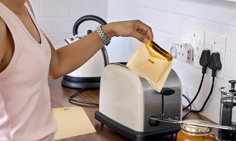 Reusable Non-Stick Heatproof Toaster Open Sandwich Bags  - Second Medium