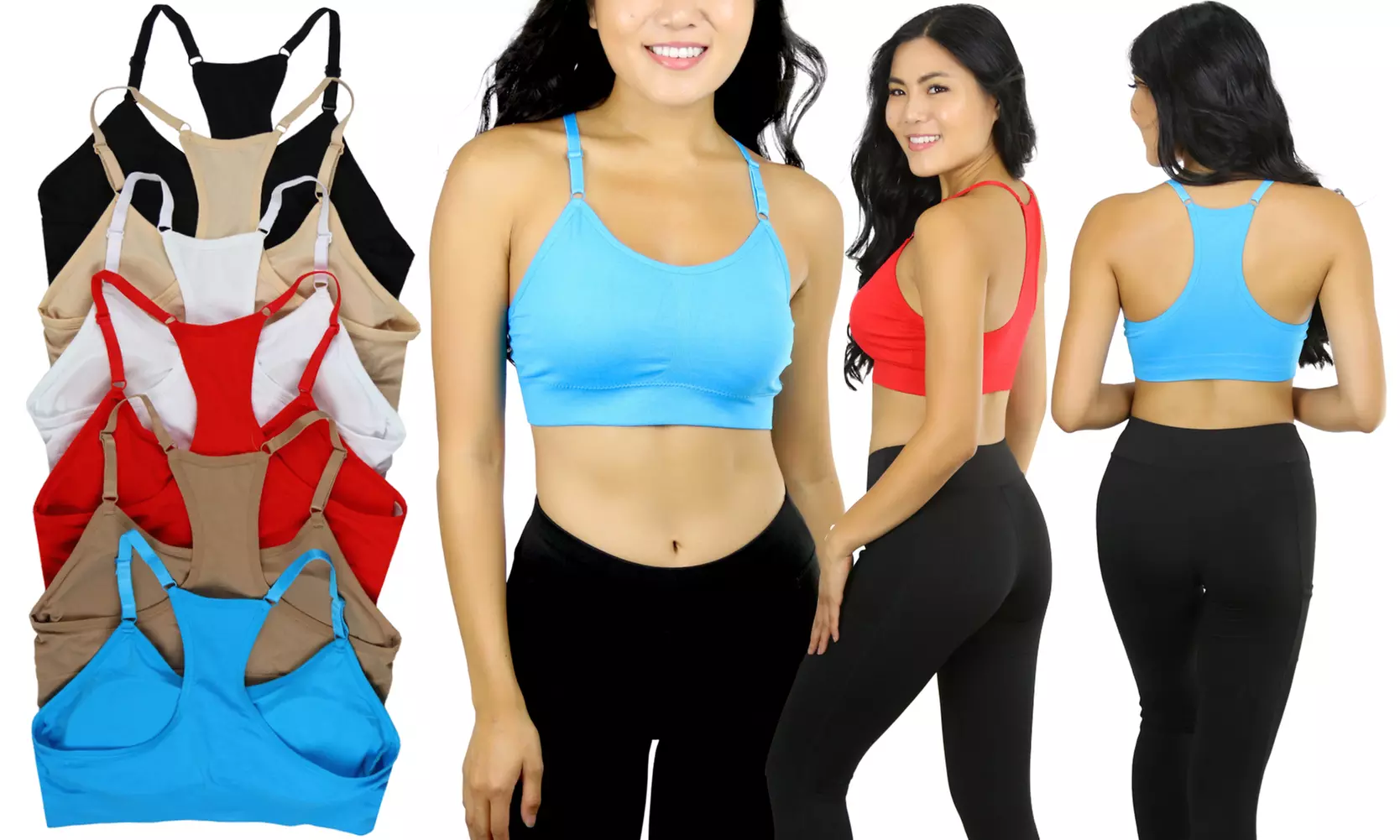 (6-Pack) Women's Everyday Wireless Tank or Racerback Bras