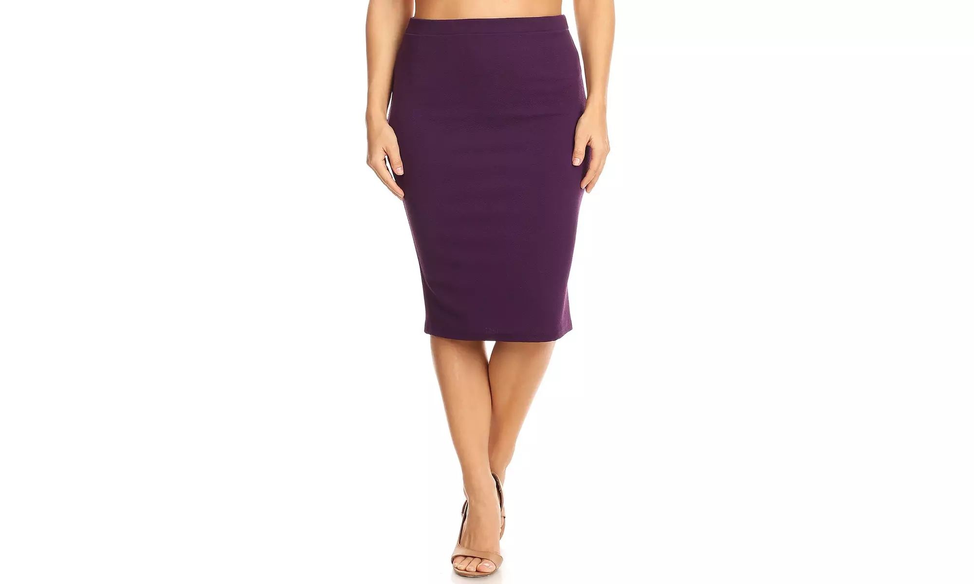 Women's Solid Knee-Length Pencil Skirts