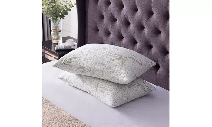  1/2 Pack Queen Bamboo Hypoallergenic Memory Foam Pillow - Primary Image