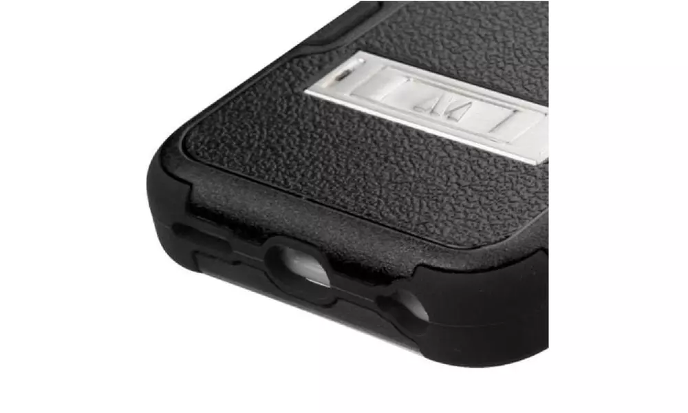 Insten Hard Hybrid Rubber Silicone Case W Stand For Iphone 5c Black - Second Medium