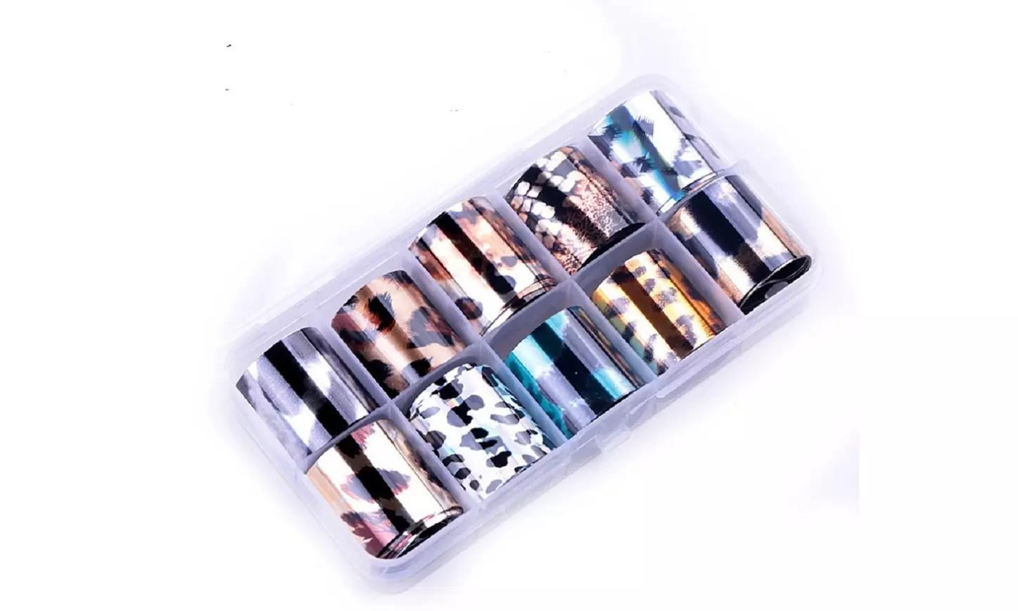 10 Holographic Nail Foils Starry Sky Glitter Foils Nail Art Transfer Sticker Set