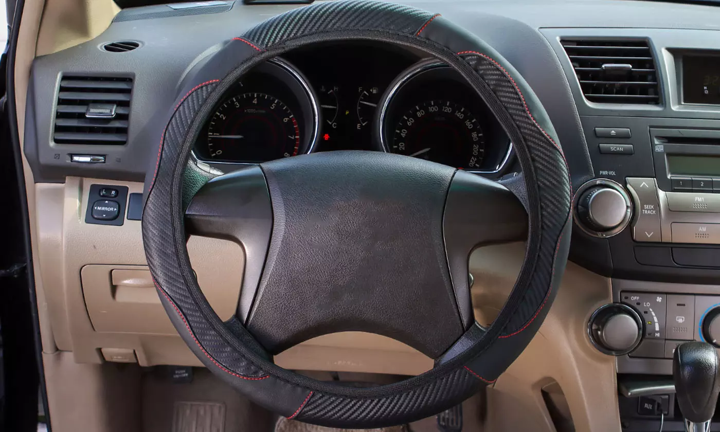 Universal 15 inch Microfiber Leather Auto Car Steering Wheel Cover