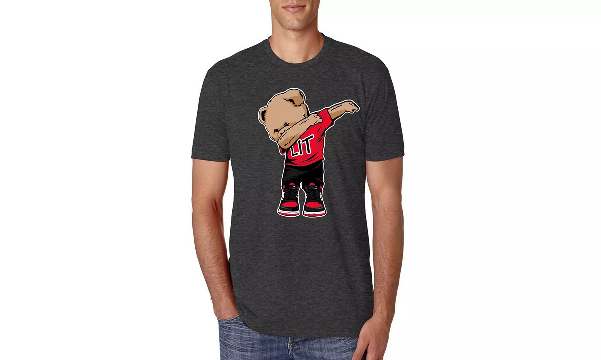 Cute Dabbing Teddy Bear Dab Funny Lit Streetwear  Mens Pop Culture Premium Tri - Primary Image