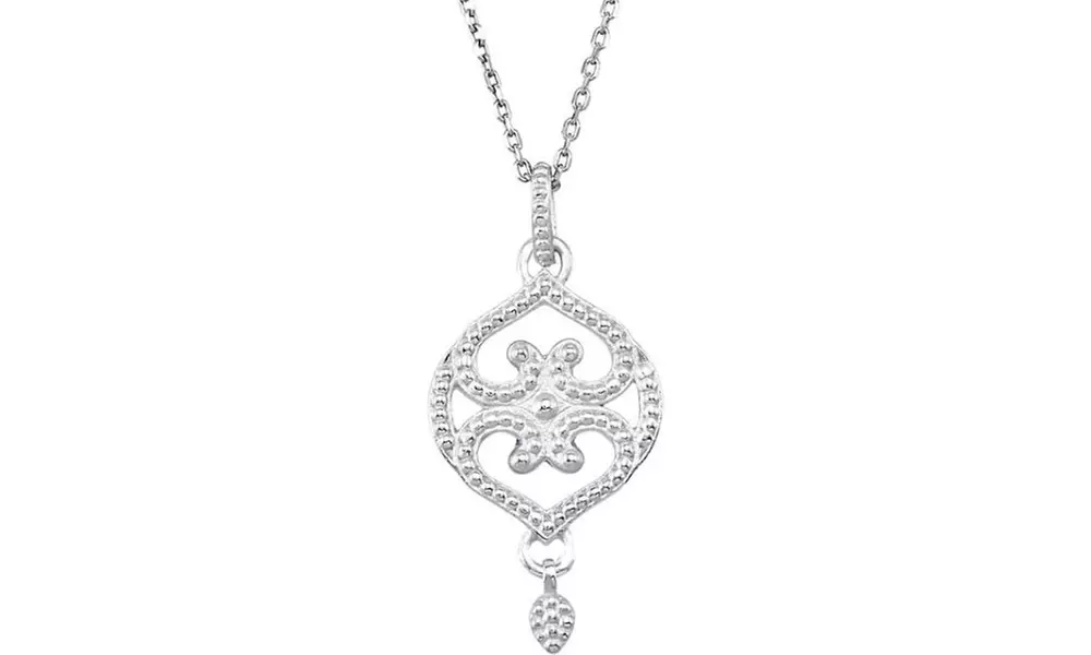 STERLING SILVER GRANULATED DESIGN 18 NECKLACE - Primary Image
