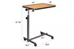 Costway Set of 2 Overbed Rolling Table Over Bed Laptop Desk Tilting Top Natural - Second Medium