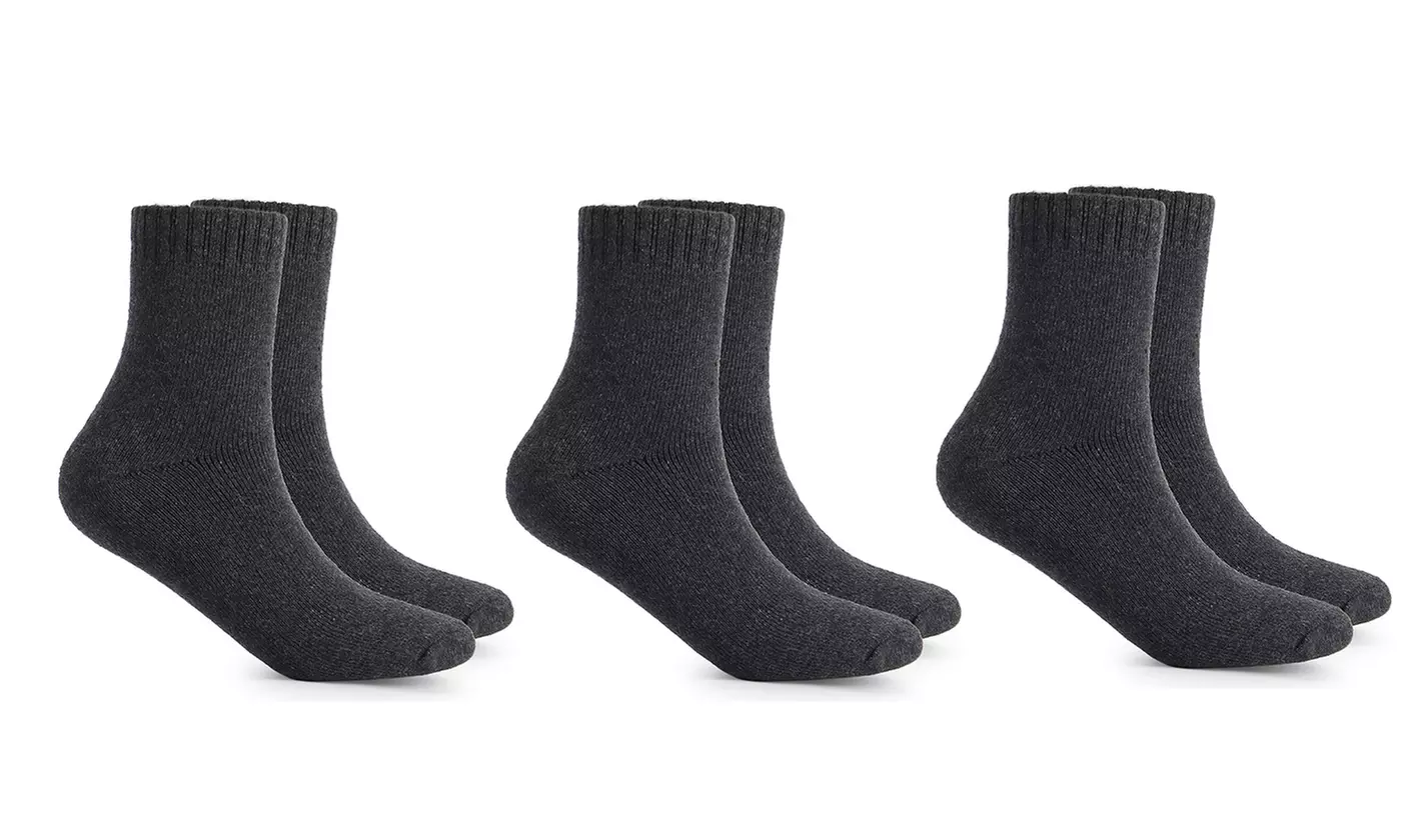 3 Pairs Thermal Warm Winter Cushion Moisture Wicking Boot Socks 