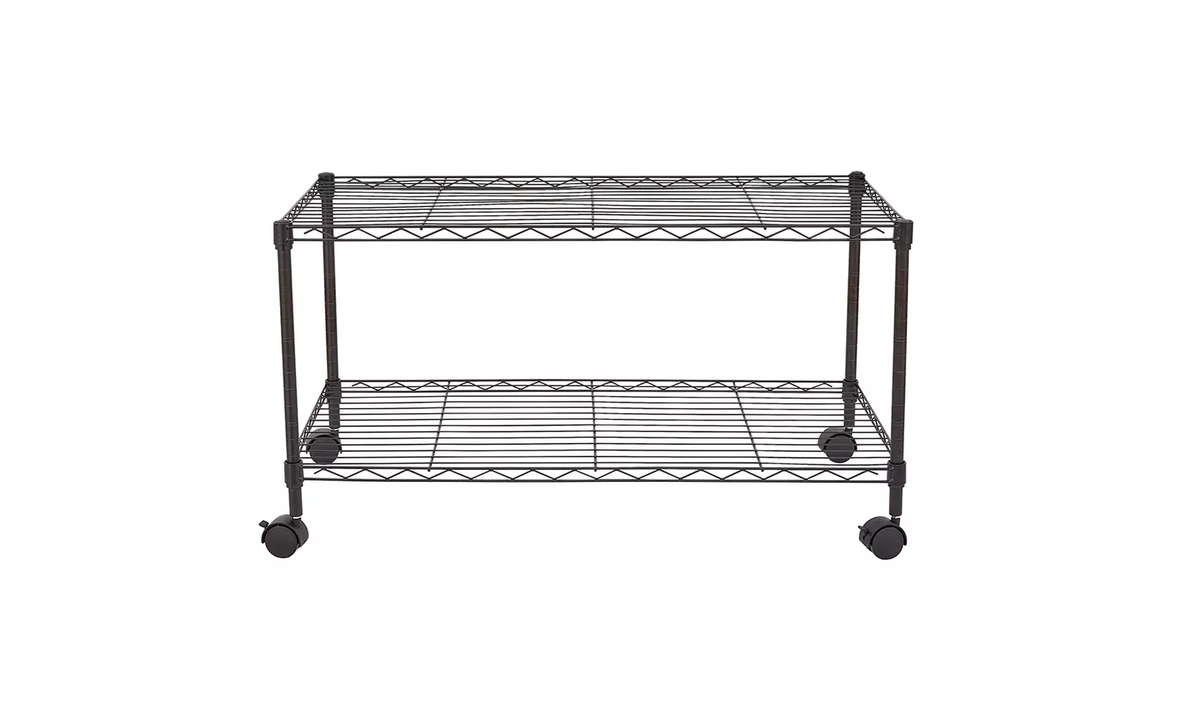 2-Tier Adjustable Rolling Cart Garage Shelving Unit Storage Rack 35"W - Second Medium