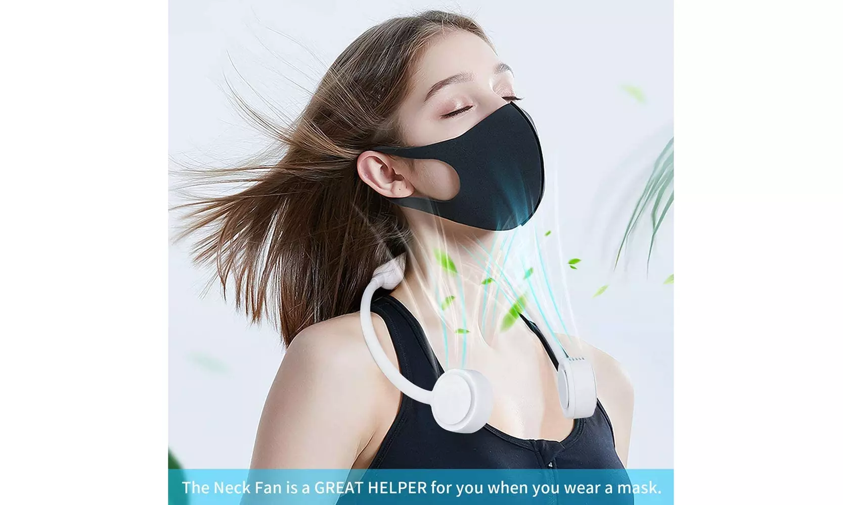 Portable Hanging Neck Fan USB Rechargeable 3 Speeds Hanging Neck Fans - Second Medium