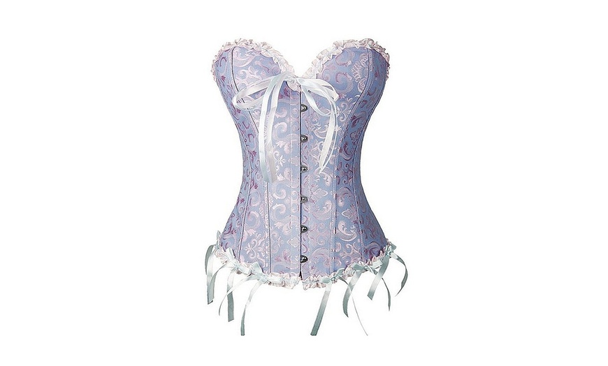 Image 3: Blue and Green Floral Corsets