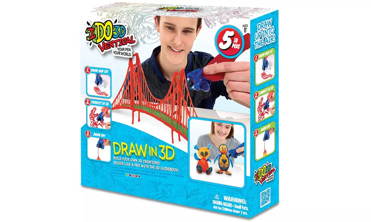IDO3D Vertical Five Pen Art Set with 3D Vertical Light - Primary Image