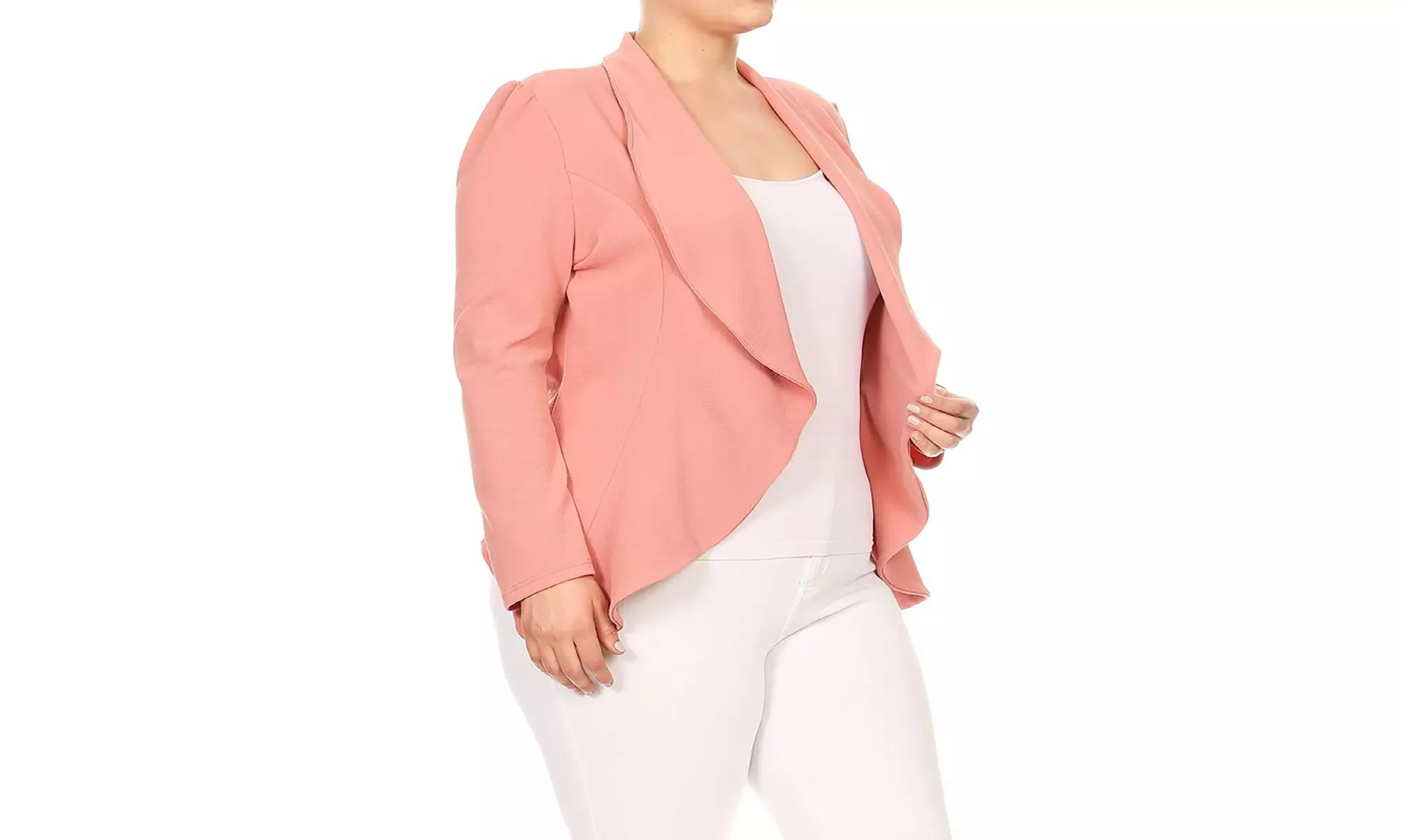 MOA Collection Womens Open Front Blazer with Plus Size