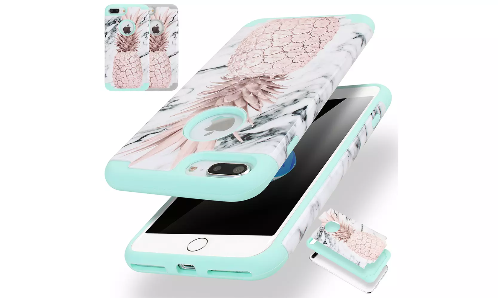  Pineapple Marble Pattern Shockproof Dirtproof Case For iPhone 7/8/7 Plus/8 Plus - Primary Image