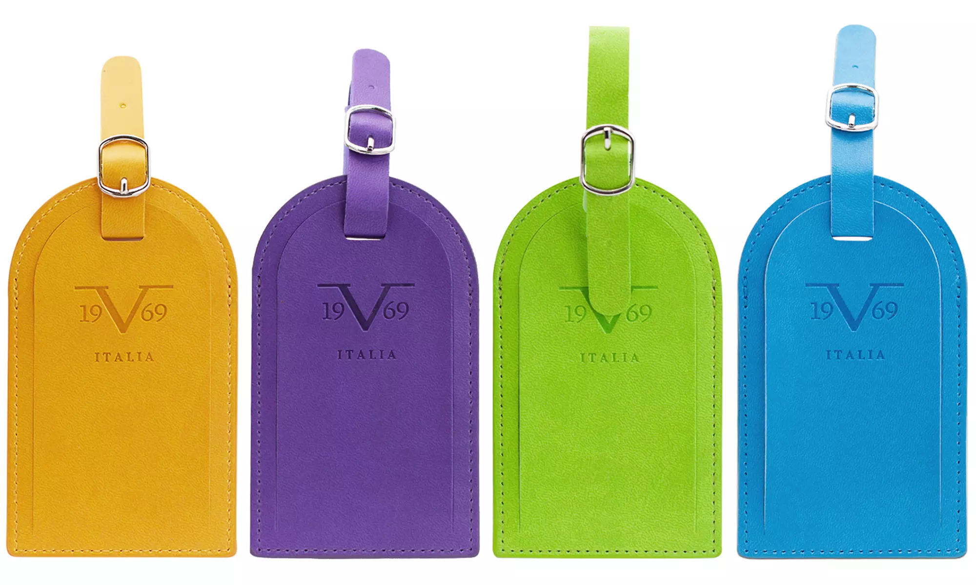 ITALIA Luggage Tag Pair with Hidden Information Cards, Vegan Leather - Primary Image