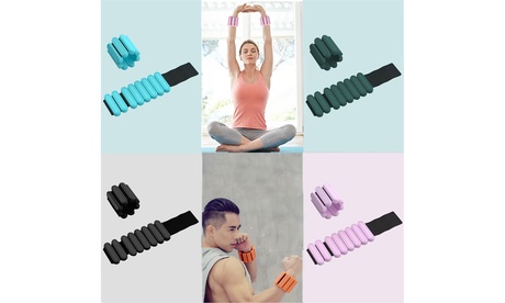 Zummy Set Of 2 (1lb & 2lb ) Adjustable Wearable Wrist & Ankle Weights Blue 1 LBS