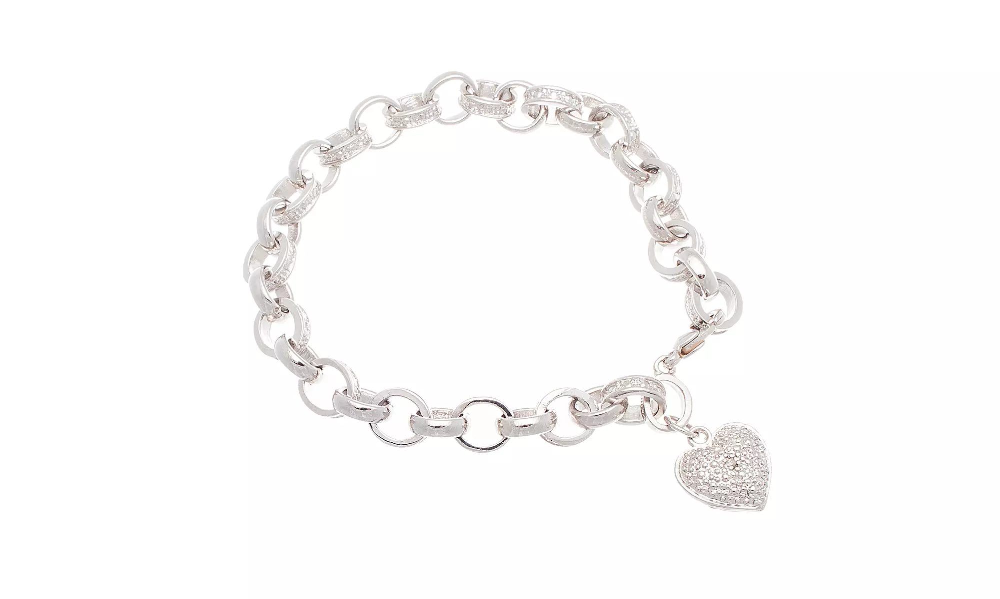 Lumineux Diamond Accent Heart Charm Bracelet  - Second Medium