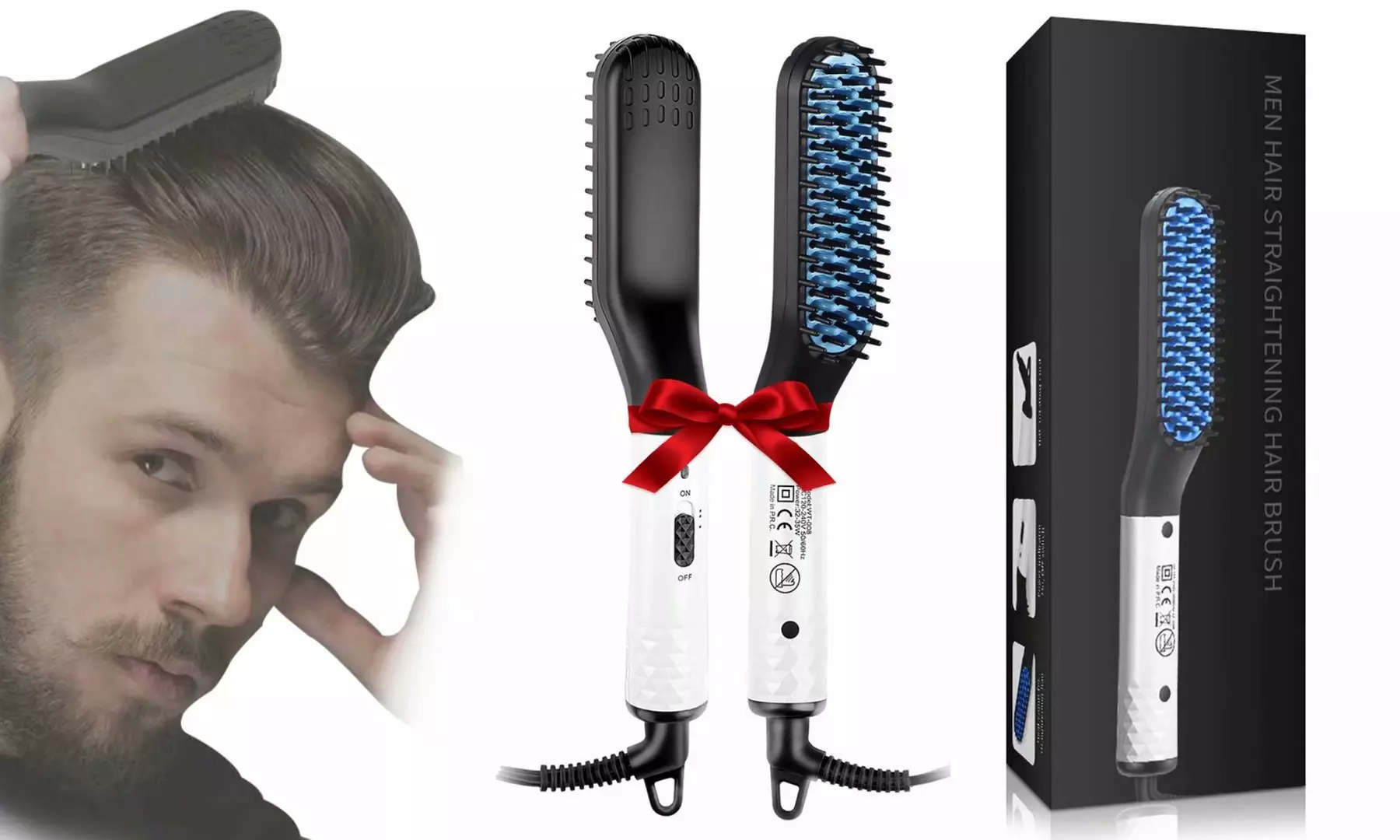Multifunctional Hair Straightener Hair Styler Electric Hot Comb Men' Gift - Primary Image