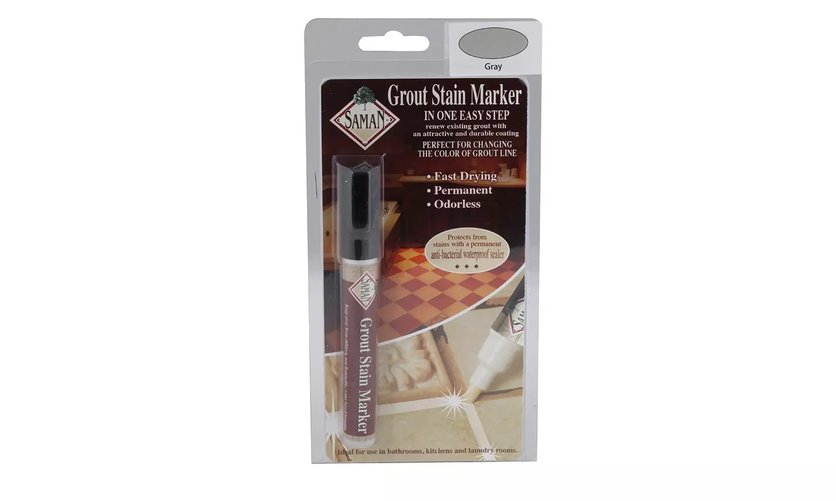Saman GM-130 0.3 oz. Gray Grout Stain Marker - Primary Image