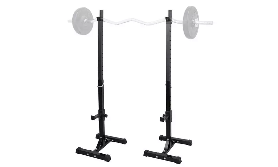 2 Barbell Rack Stand Squat Bench Press Home GYM Weight Liftting Fitness Exercise - Primary Image