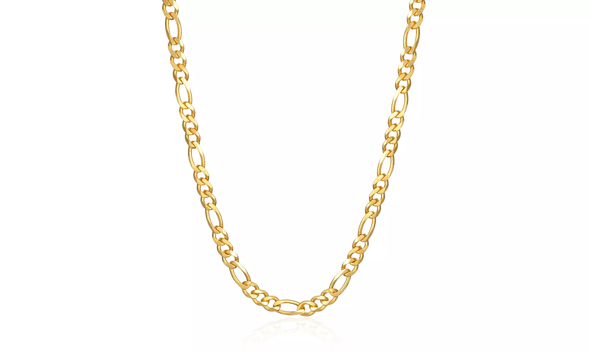 18K Gold Plated Figaro Chain Necklaces Multiple Sizes