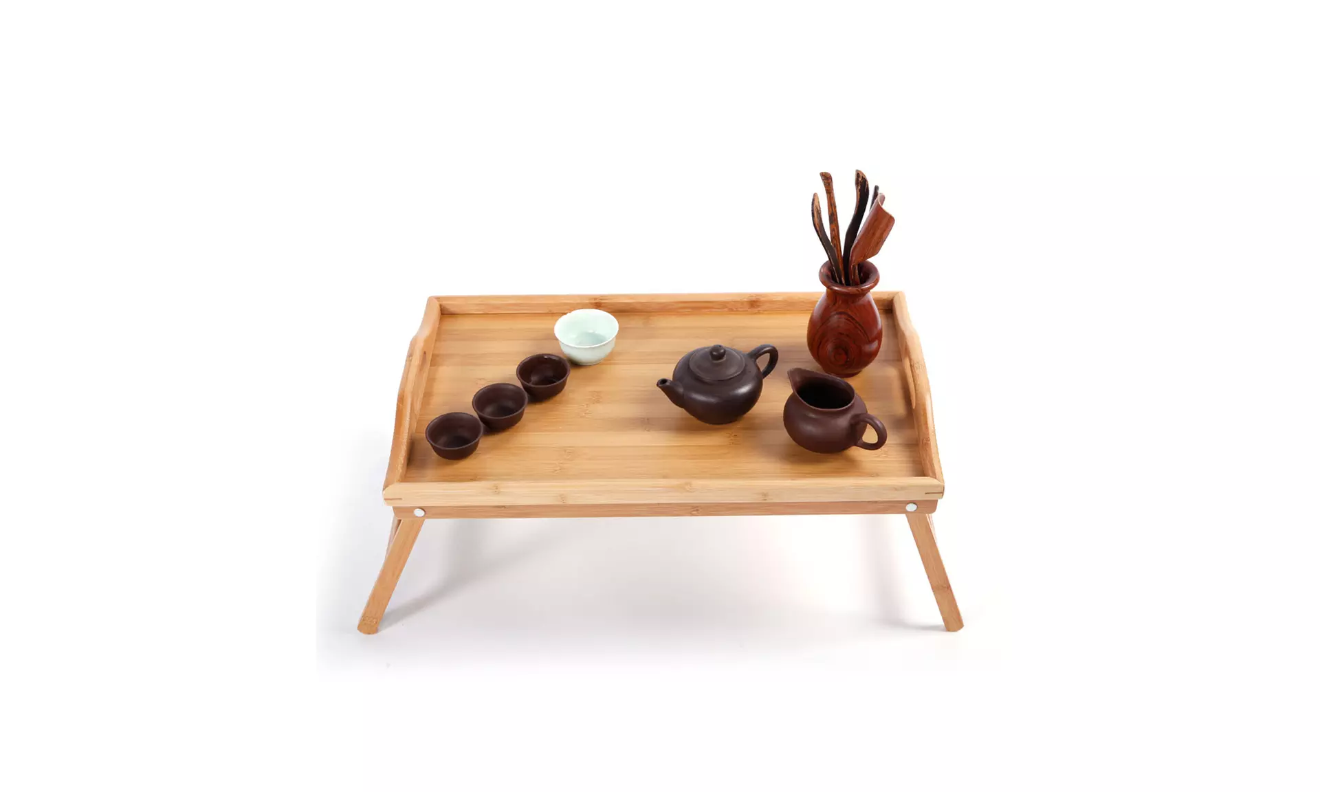 Bed Tray Breakfast Laptop Desk Food Serving Hospital Table Folding Legs - Primary Image