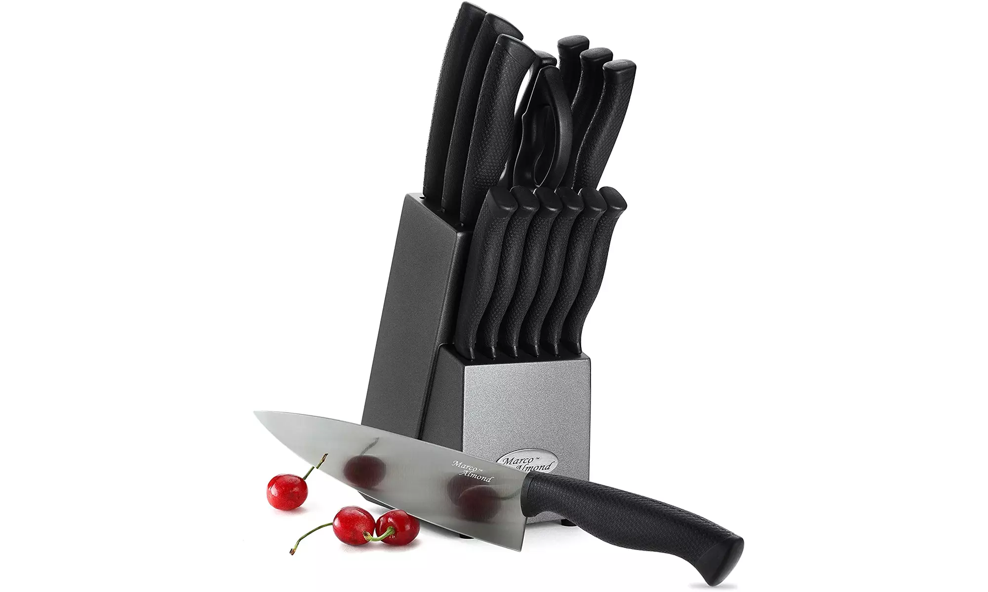  Marco Almond DISHWASHER SAFE Rainbow Titanium Knife Set,  - Primary Image