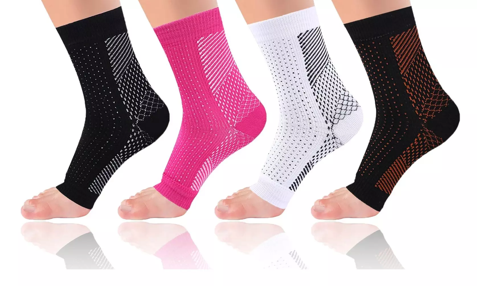 Copper-Infused Plantar Fasciitis Support and Compression Foot Sleeve (1-Pair) - Primary Image