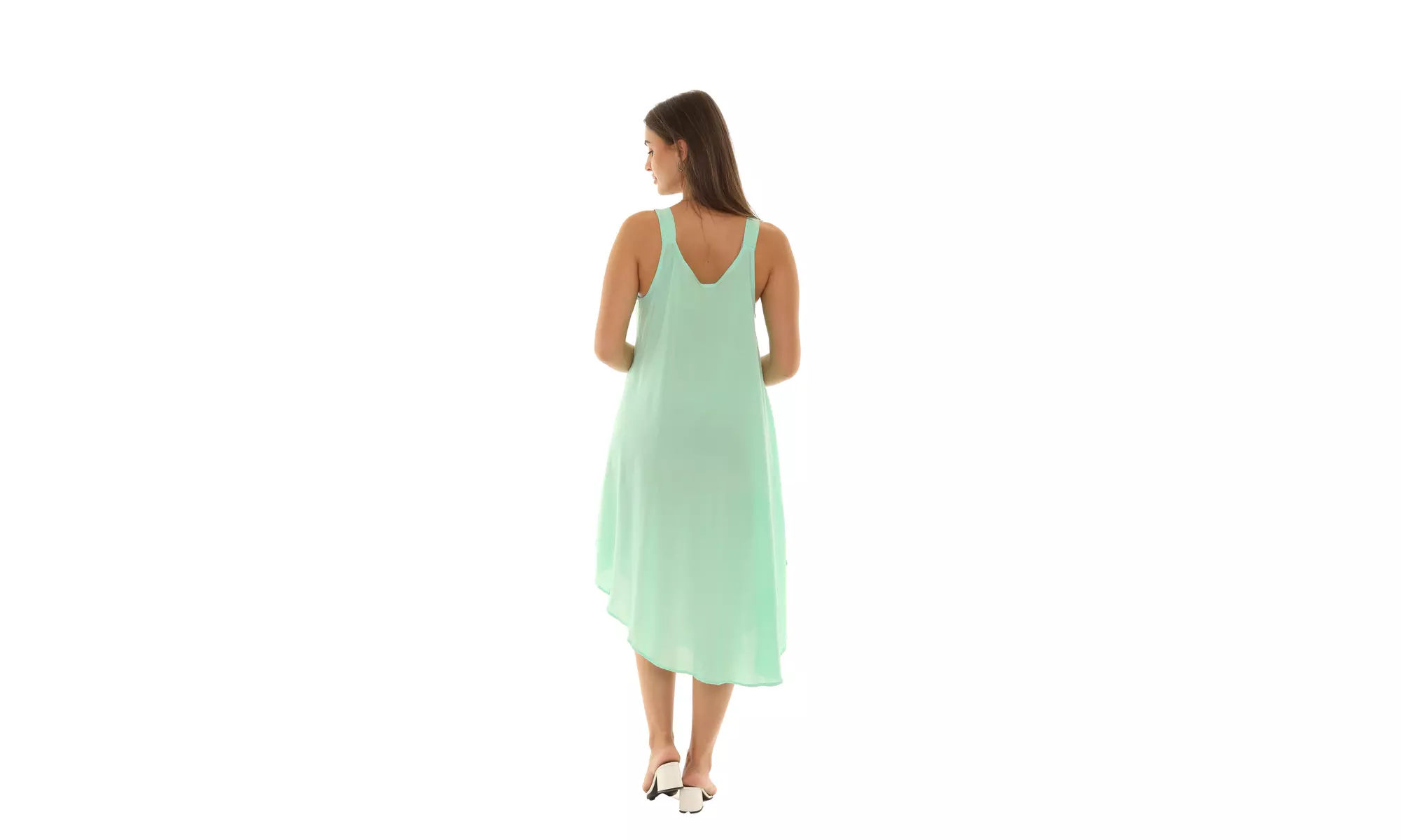 Brush Paint Skinny Strap Sleeveless Dress