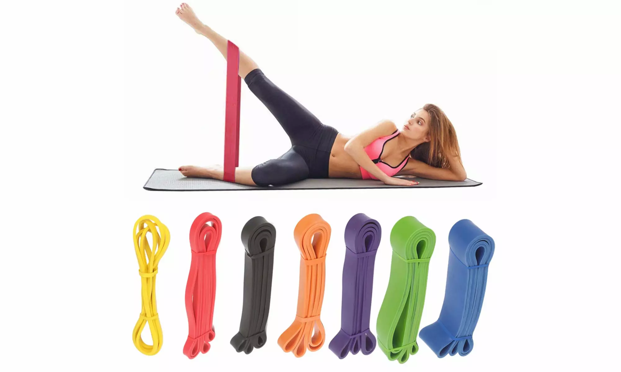 Fitness Yoga Workout Resistance Bands Loop Set Exercise Band For Yoga Fitness - Primary Image