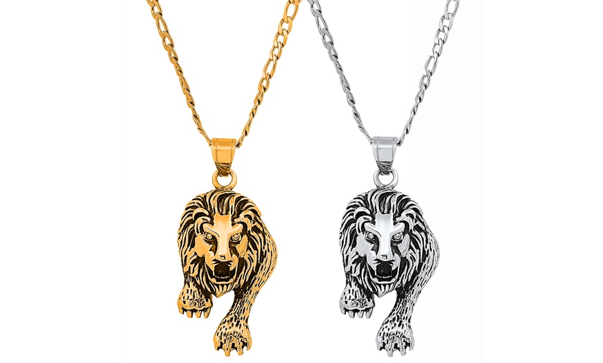 stainless steel lion necklace