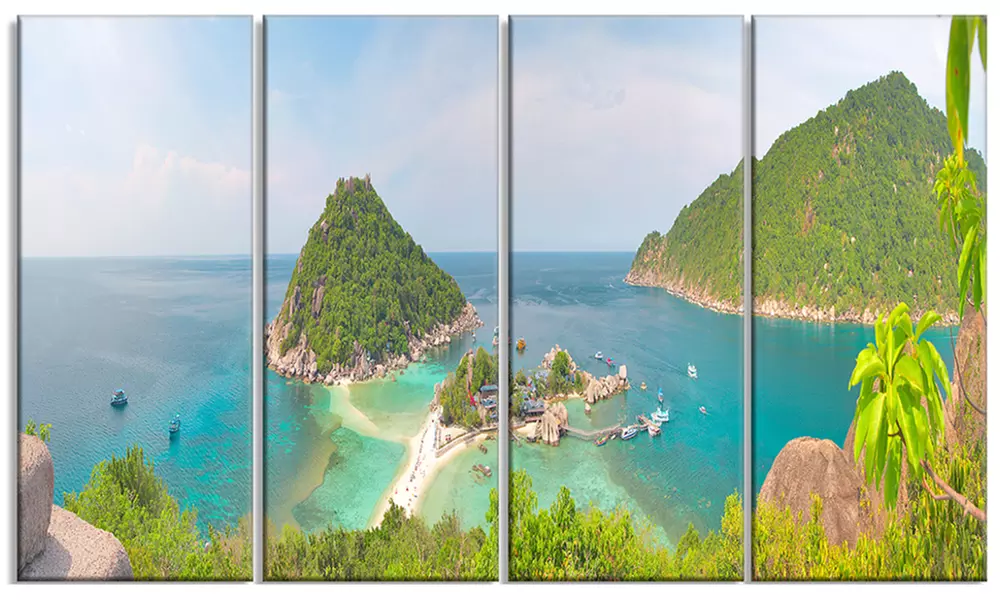Tropical Island Panorama - Landscape Photo Canvas Print - Primary Image