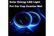 Solar Cup Holder Bottom Pad LED Light Cover Trim Atmosphere Lamp For All car - Second Medium