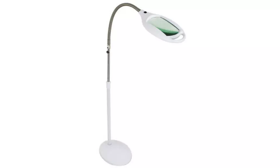Drafting Table Craft Station with Glass Top and LED Magnifying Lamp - Second Medium