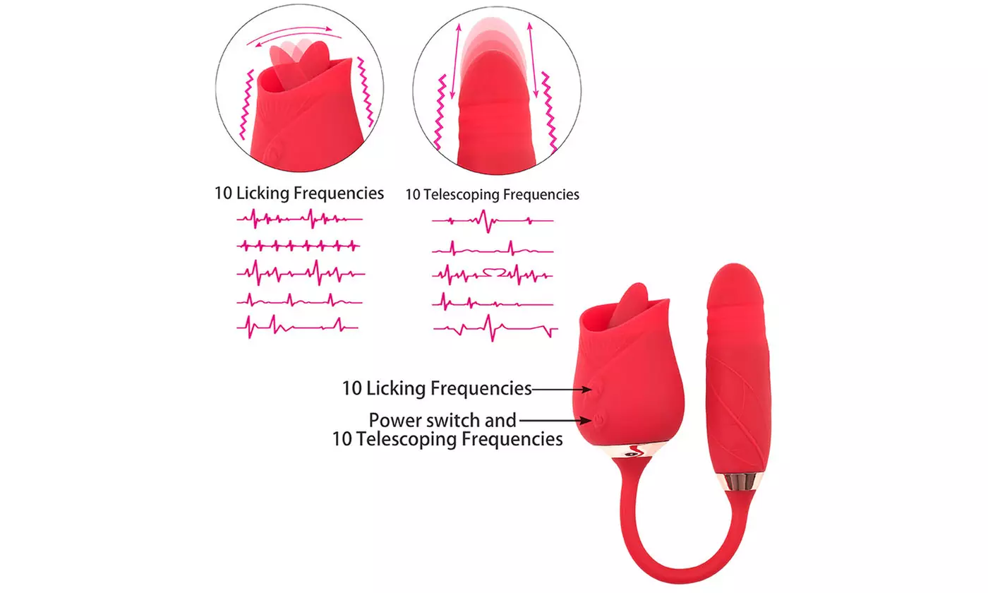 10 Speed Rose G-spot Vibrator Clit Sucker Nipple Licking Sucking Dildo