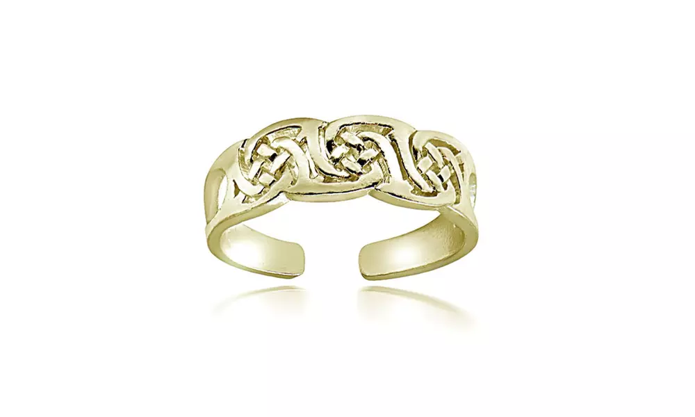 Gold Tone Over Sterling Silver Irish Celtic Knot Toe Ring