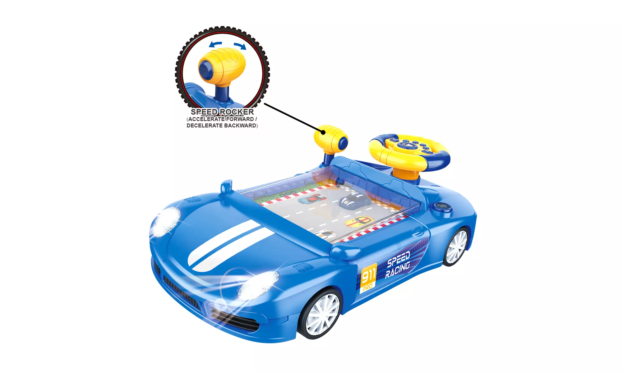 Zummy Electric Simulation Steering Wheel Toy Portable Car Adventure Games