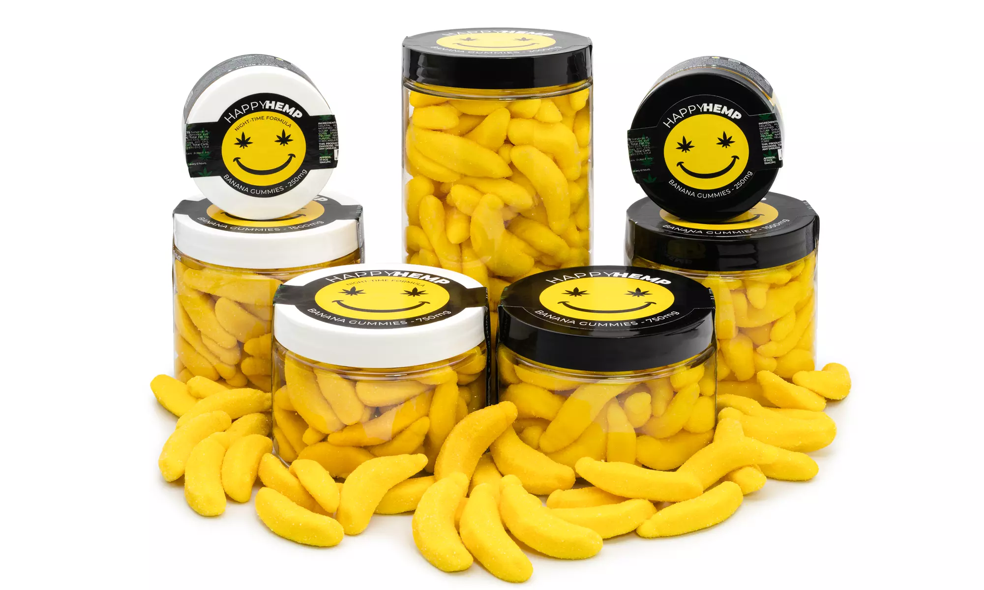 CBD Infused Gummy Banana from Happy Hemp - CBD for Day & Night Time Available - Primary Image