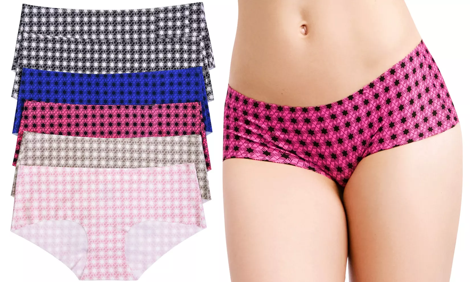 Kaleidoscope Print Seamless No-Show Hipsters (6-Pack) - Primary Image