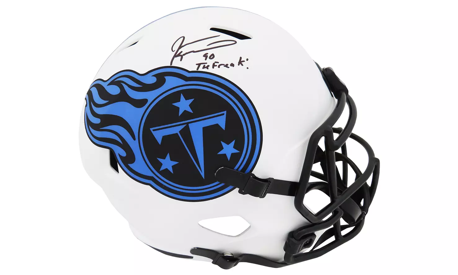 Jevon Kearse Signed Titans Lunar Riddell Full Size Replica Helmet w/The Freak - Primary Image