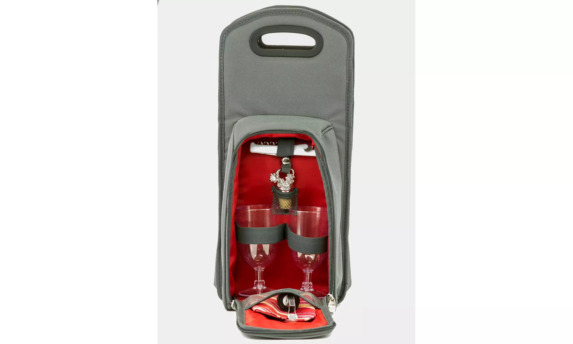 Wine Carrier Tote Bag - Insulated Wine Bottle Holder or Wine Case Picnic Set