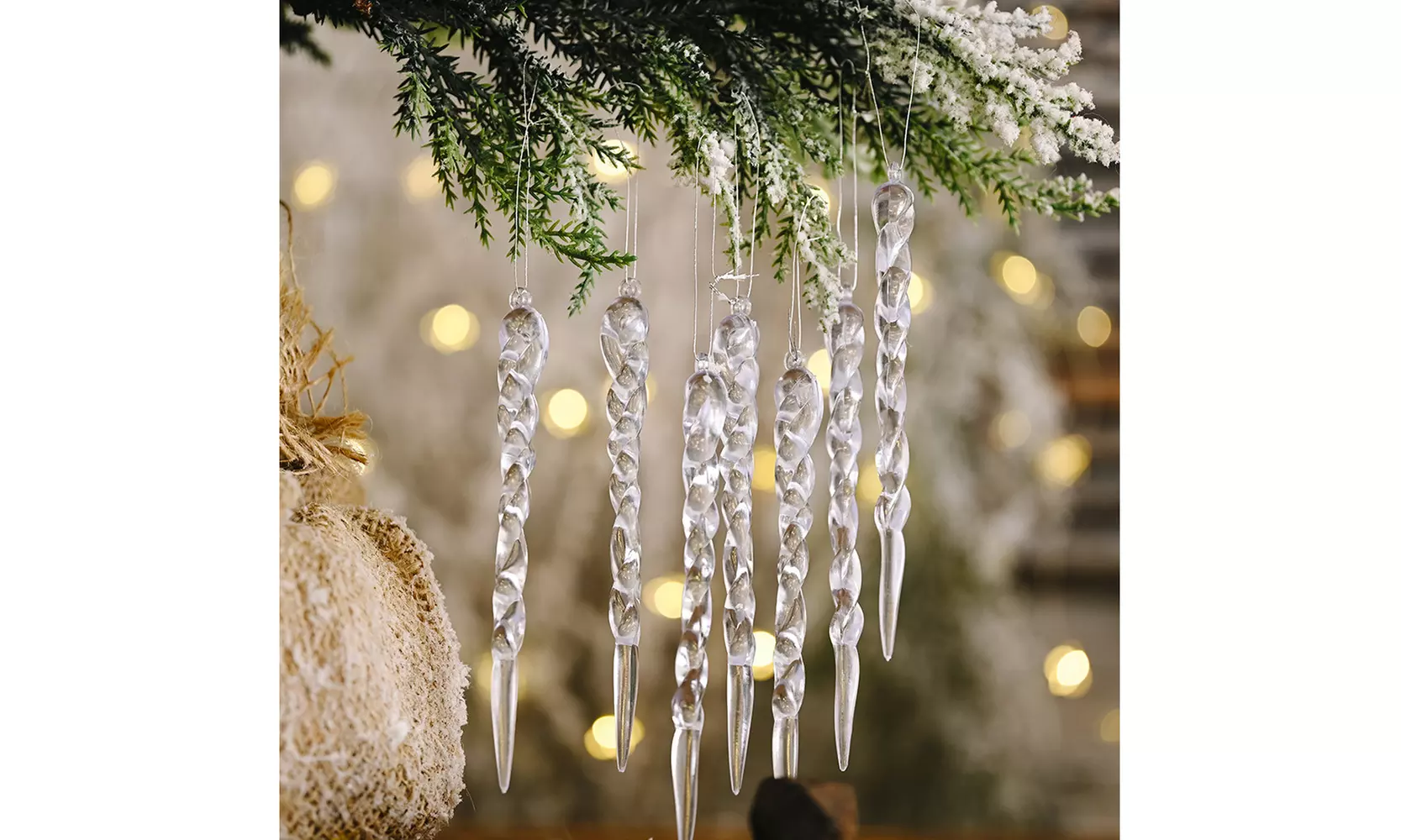 Acrylic Icicles Christmas Ornaments Hanging Icicle Drop Ornaments