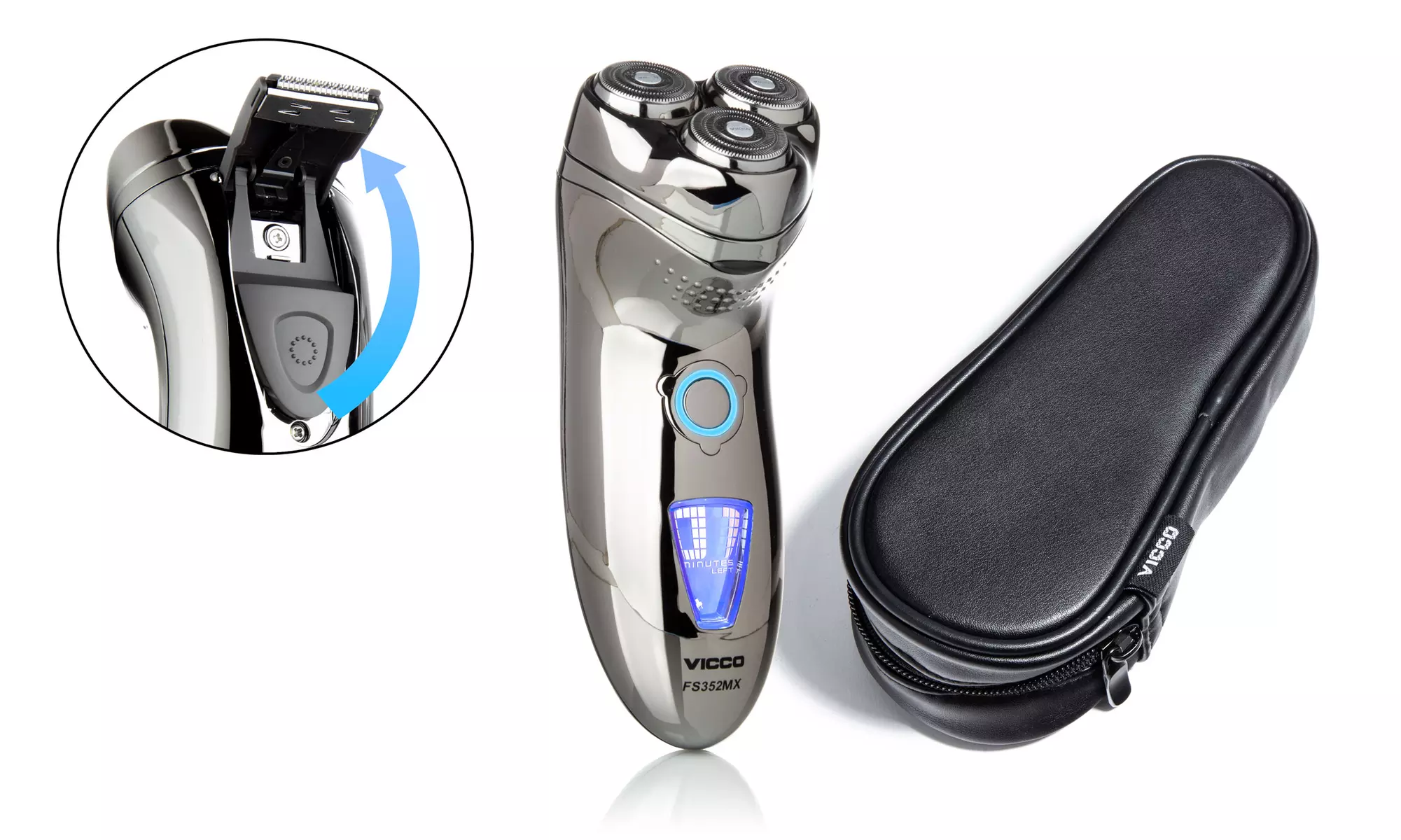 Intelligent Anti-Clip Waterproof Electric Shaver & Trimmer w/ Travel Case - Primary Image