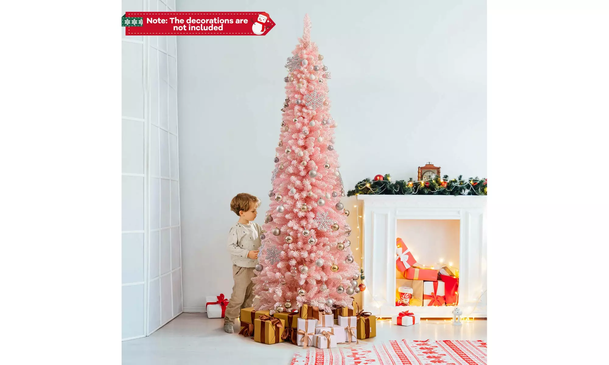 Costway 5/6/7/8 FT Artificial Christmas Tree with 328 Branch Tips Metal Stand