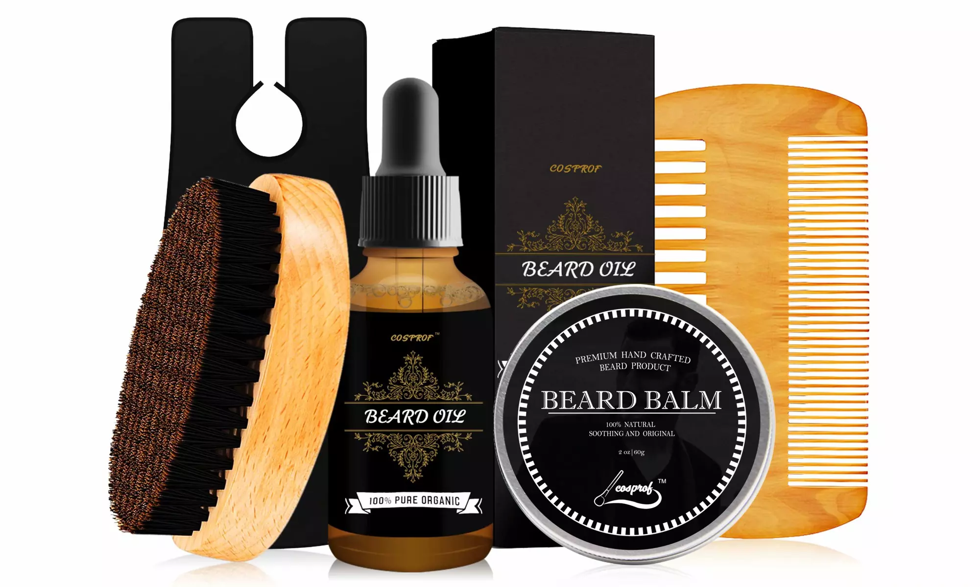 Upgraded Beard Oil Beard Care Kit for Men Beard Growth Grooming & Trimming - Primary Image