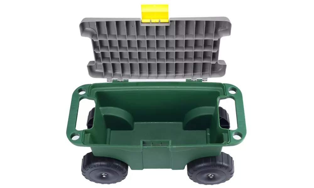 Pure Garden 20 inch Plastic Garden Storage Cart & Scooter
