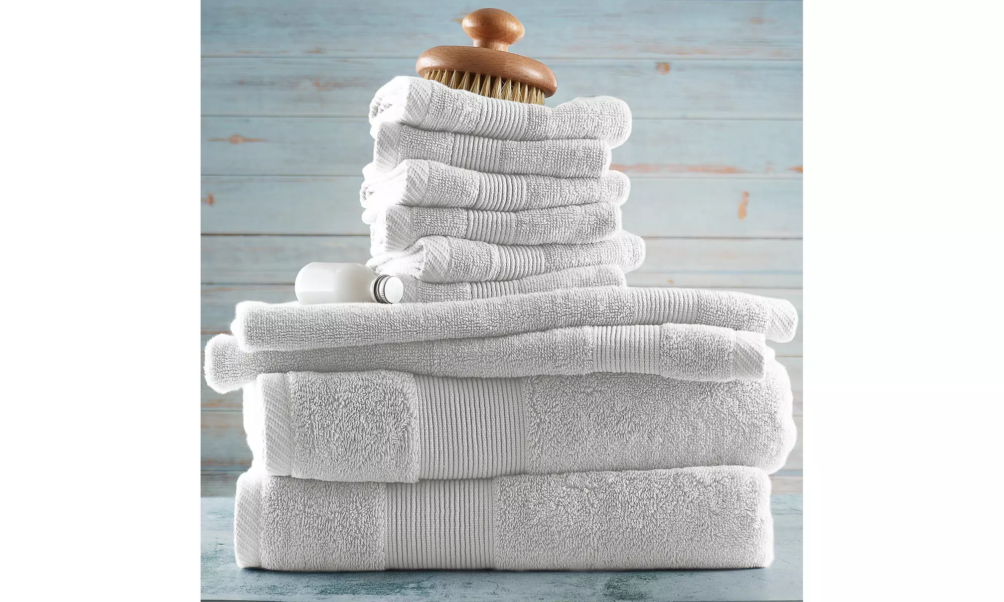 Hearth & Harbor Towels -100% Cotton Set of 10 ; 2 Bath, 2 Hand and 6 Washcloths