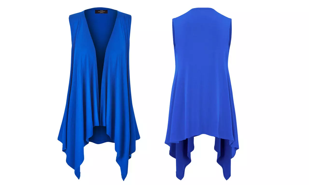 Women's Lightweight Sleeveless Solid Open Front Drape Vest Cardigan