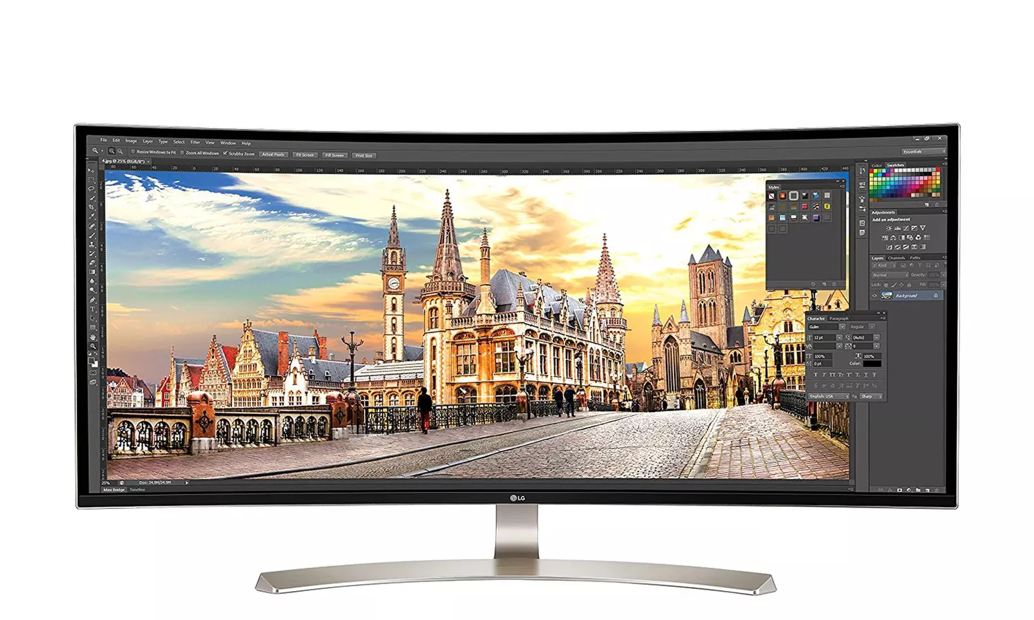 LG 38" Curved Ultrawide Monitor with Bluetooth Speakers (Manufacturer Refurbished) - Primary Image